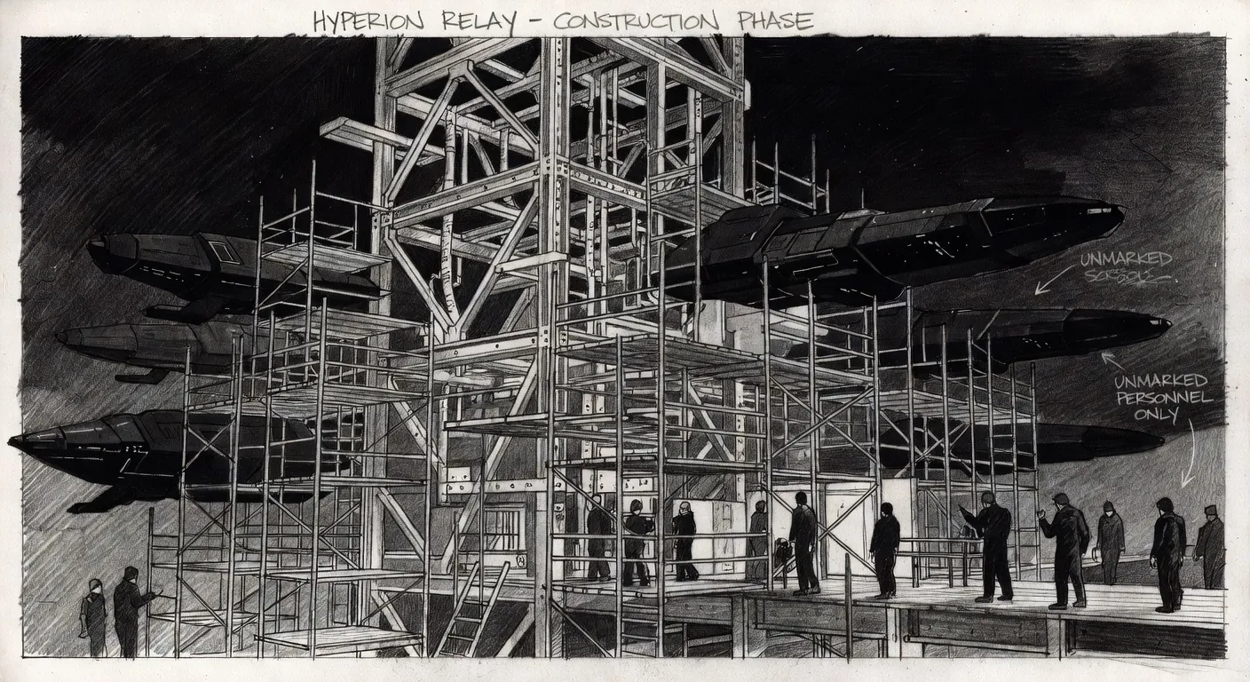 Hidden Hyperion Relay station under construction in deep space