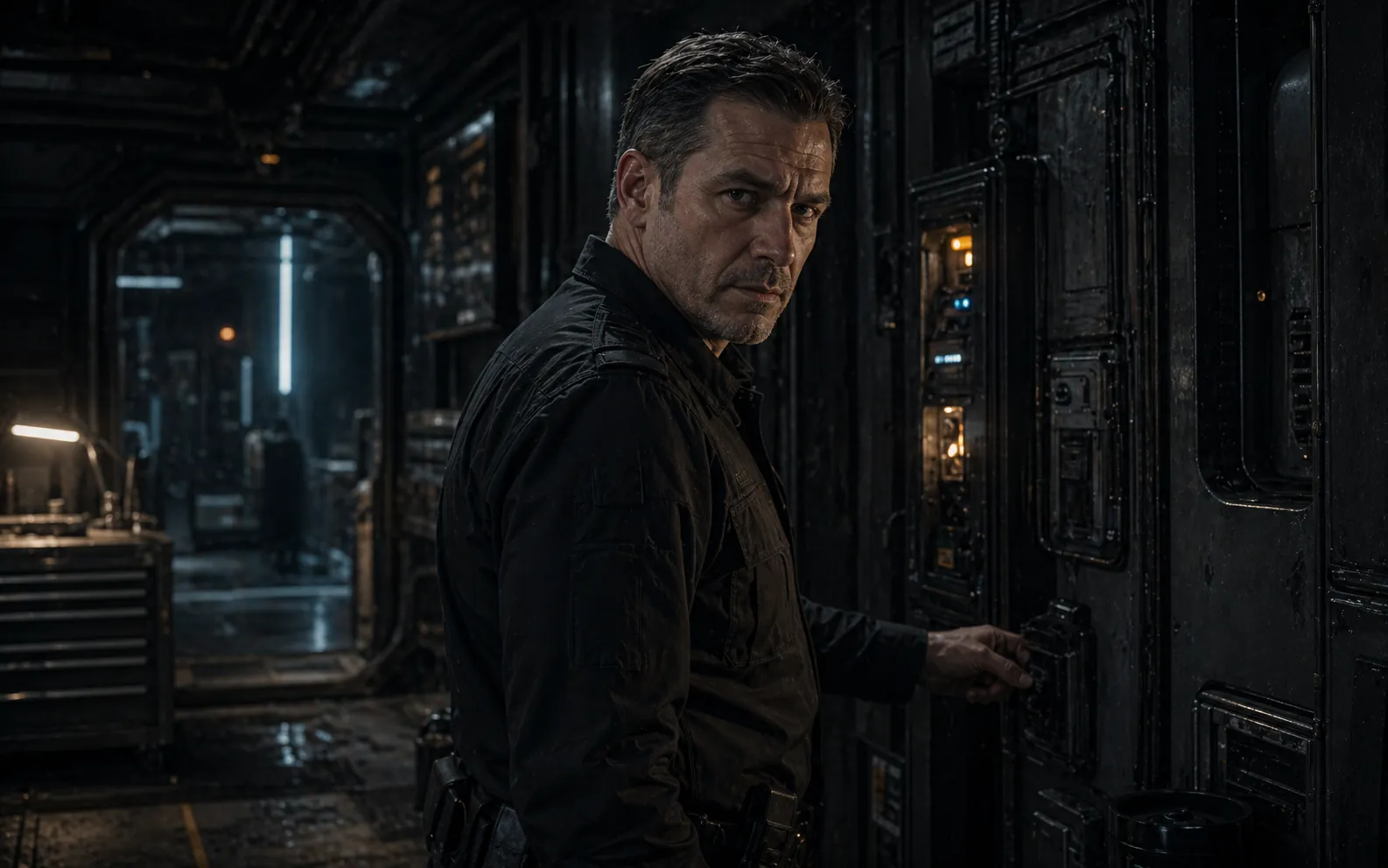 Viktor Strand in a Ceres maintenance corridor.