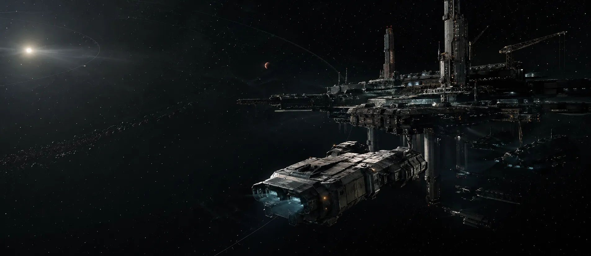 Hyperion Relay under construction in deep space.